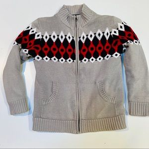Meters/Bonwe cardigan Sweater Jacket. Women’s  sz S/M.   Gray Red Black White